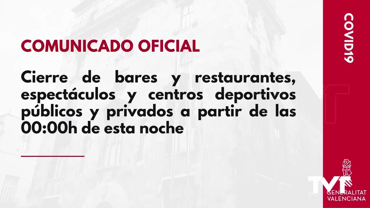 Imagen de GV decreta cierre de bares y restaurantes. Torrevieja cerrará tambien centros tercera edad
