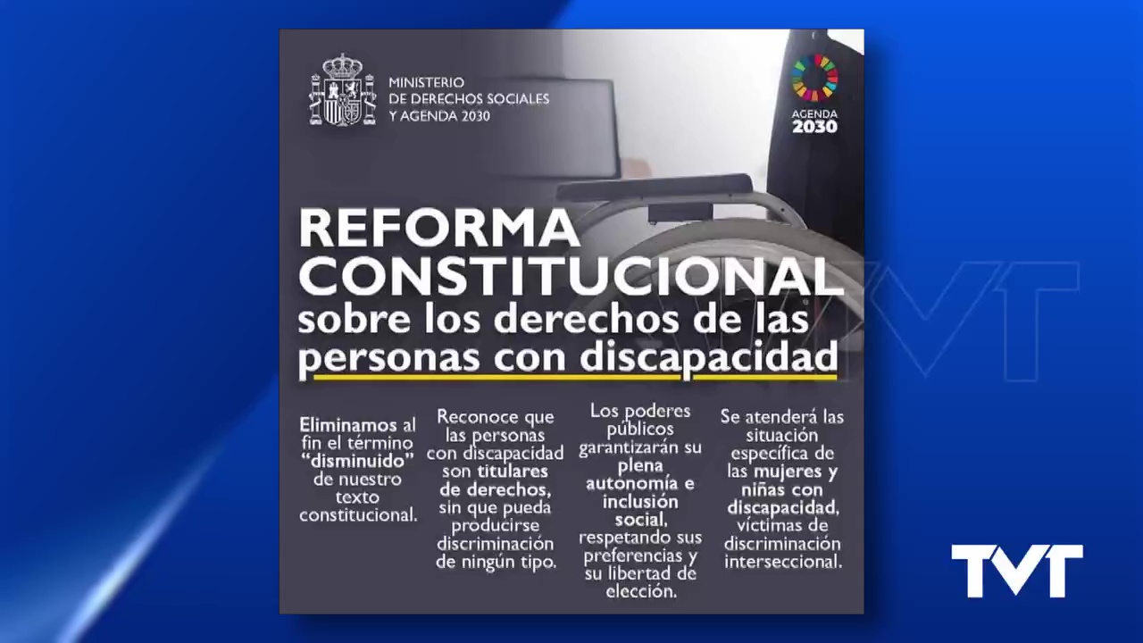 Imagen de Asociaciones de Torrevieja aplauden la reforma del Art. 49 de la Carta Magna