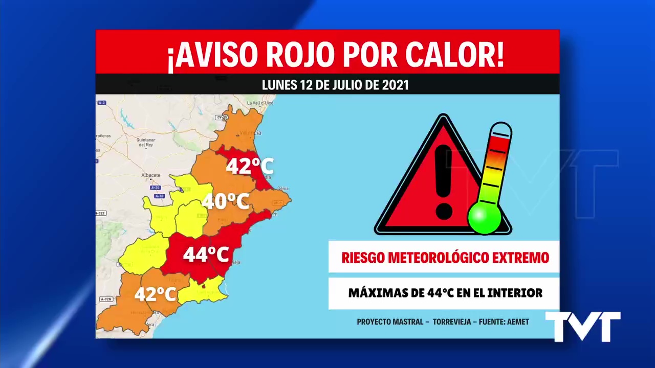 Imagen de Aviso rojo por calor extremo y con subida extraordinaria de temperaturas de hasta 12 grados