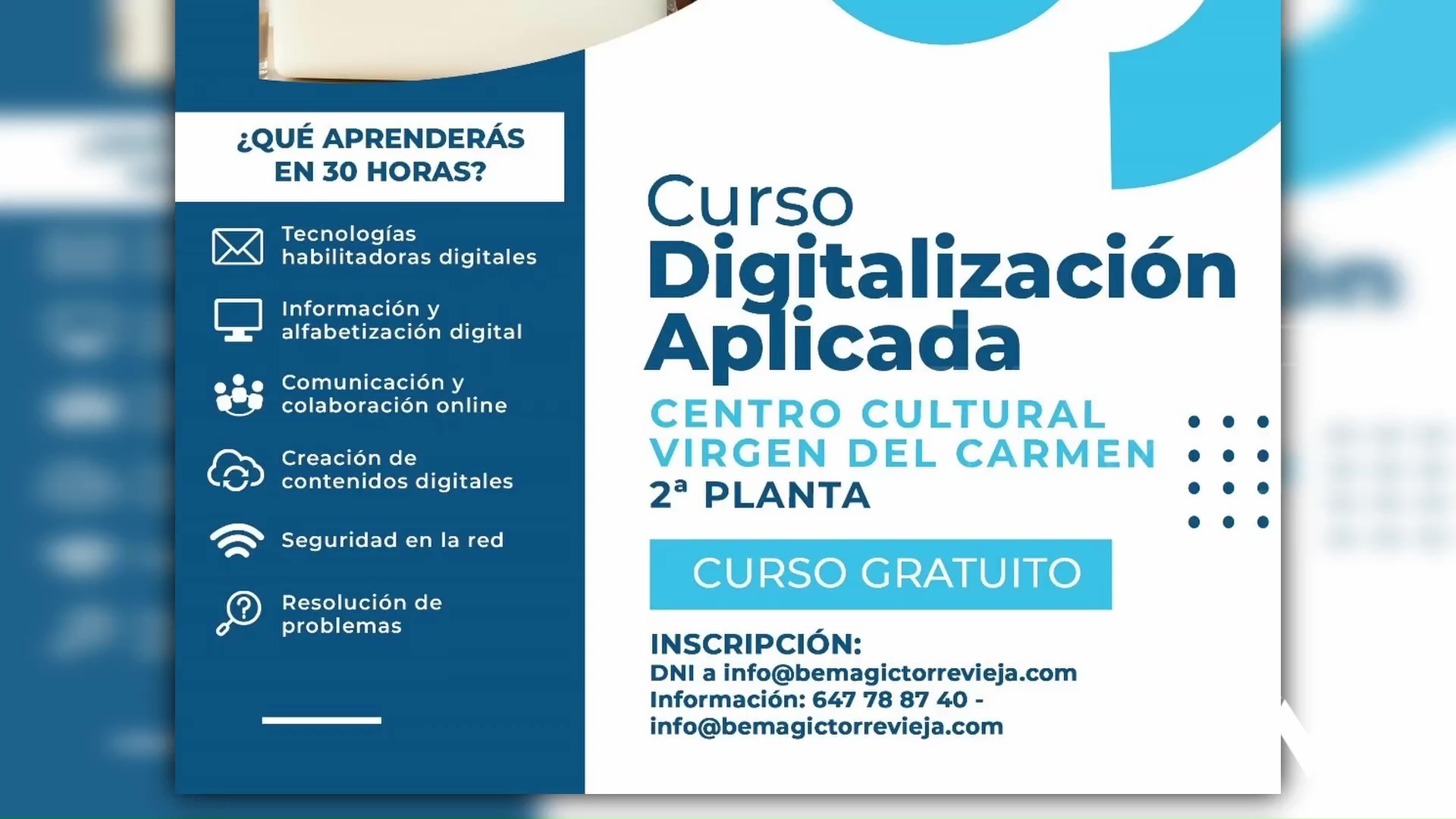 Imagen de Comienza un curso gratuito de digitalización aplicada en Torrevieja 