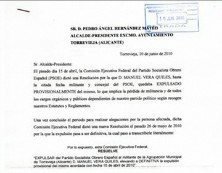 Imagen de El Psoe Torrevieja Pide Que Manuel Vera Sea Considerado Concejal No Adscrito