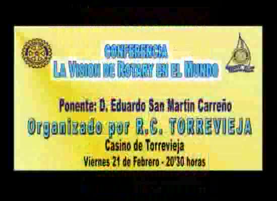 Imagen de Rotary Torrevieja presenta conferencia en el Casino el viernes, 21 de febrero