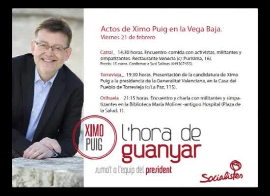 Imagen de Ximo Puig presentará en Torrevieja su candidatura para encabezar el cartel del PSPV PSOE