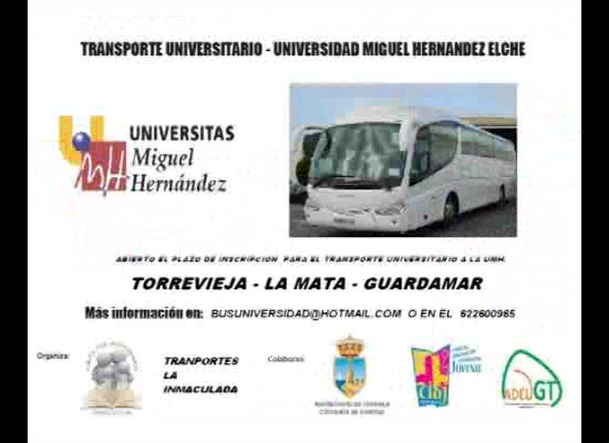 Imagen de Abierto el plazo para el transporte universitario Torrevieja-Universidad Miguel Hernandez