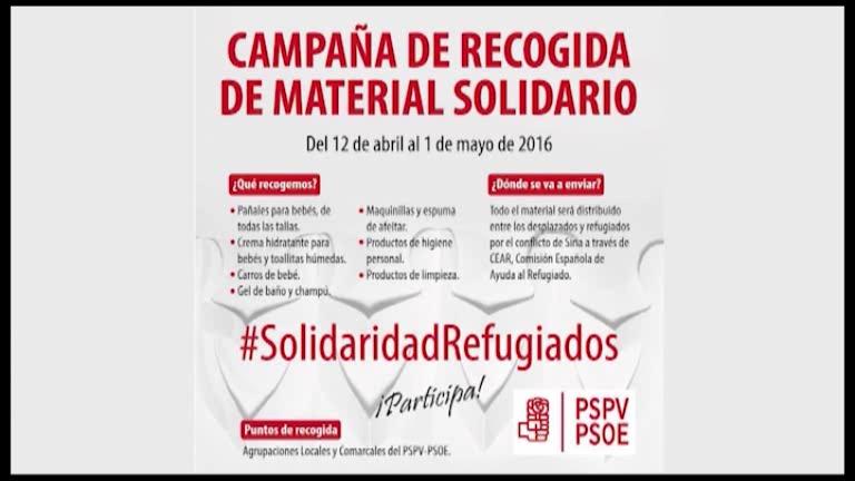 Imagen de La agrupación socialista de Torrevieja inicia una campaña de ayuda a refugiados