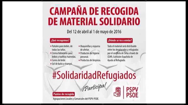 Imagen de La agrupación socialista de Torrevieja recoge 80kg de artículos de necesidad para refugiados