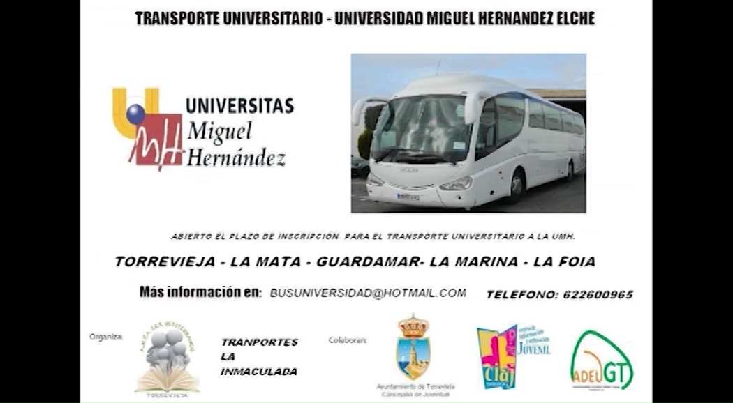Imagen de Abierto el plazo de inscripción para el transporte a la Universidad Miguel Hernandez