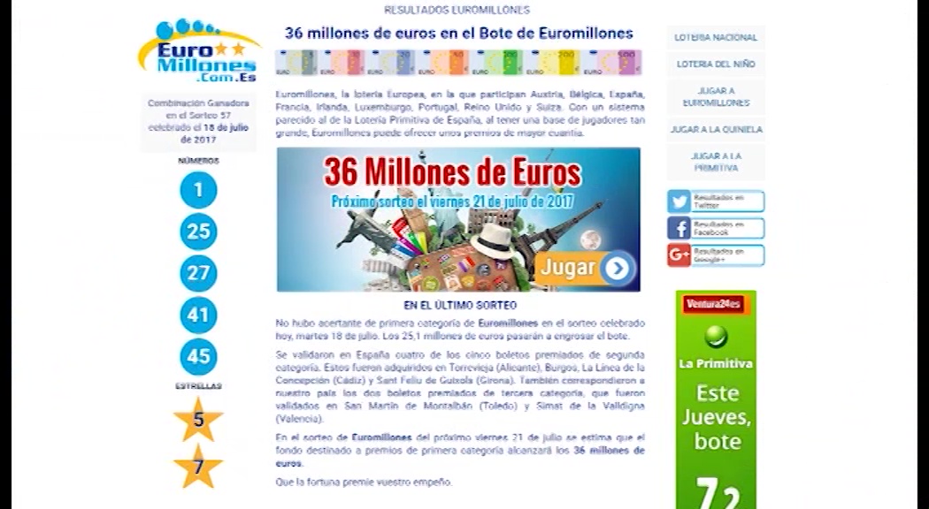 Imagen de El Euromillones deja 148.000 euros en Torrevieja