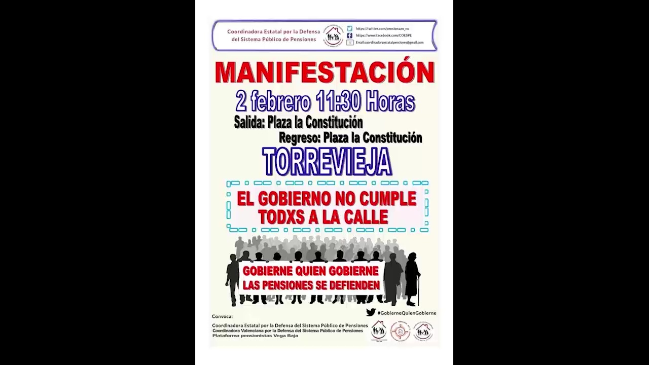 Imagen de La Plataforma de la Vega Baja en Defensa por el sistema de Pensiones Públicas