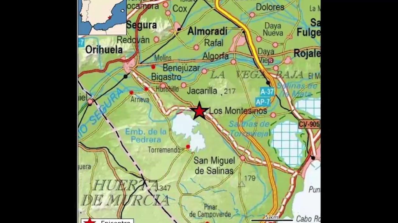 Imagen de Un terremoto de magnitud 1.9 con epicentro en Jacarilla se deja notar levemente en Torrevieja