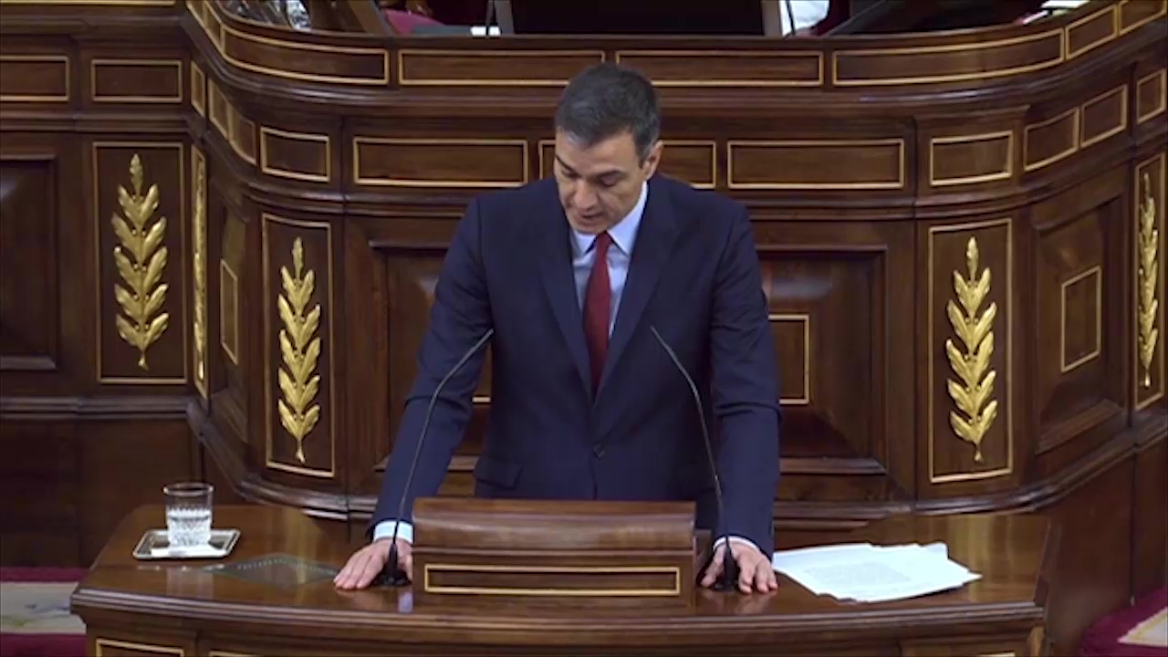 Imagen de El joven torrevejense Carlos Rodríguez, en el discurso de Pedro Sanchez en el pleno de investidura