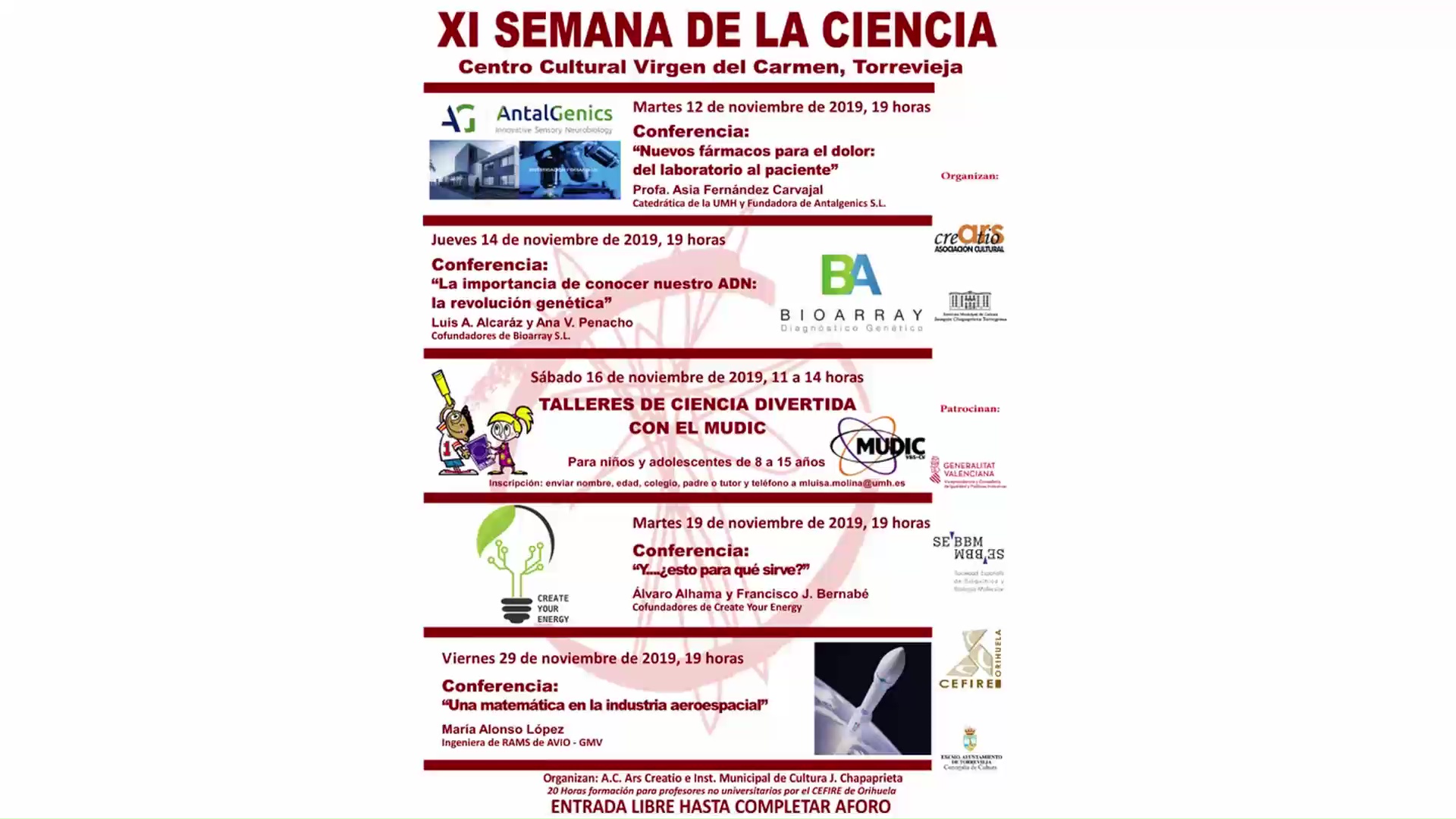 Imagen de Ars Creatio organiza la XI Semana de la Ciencia