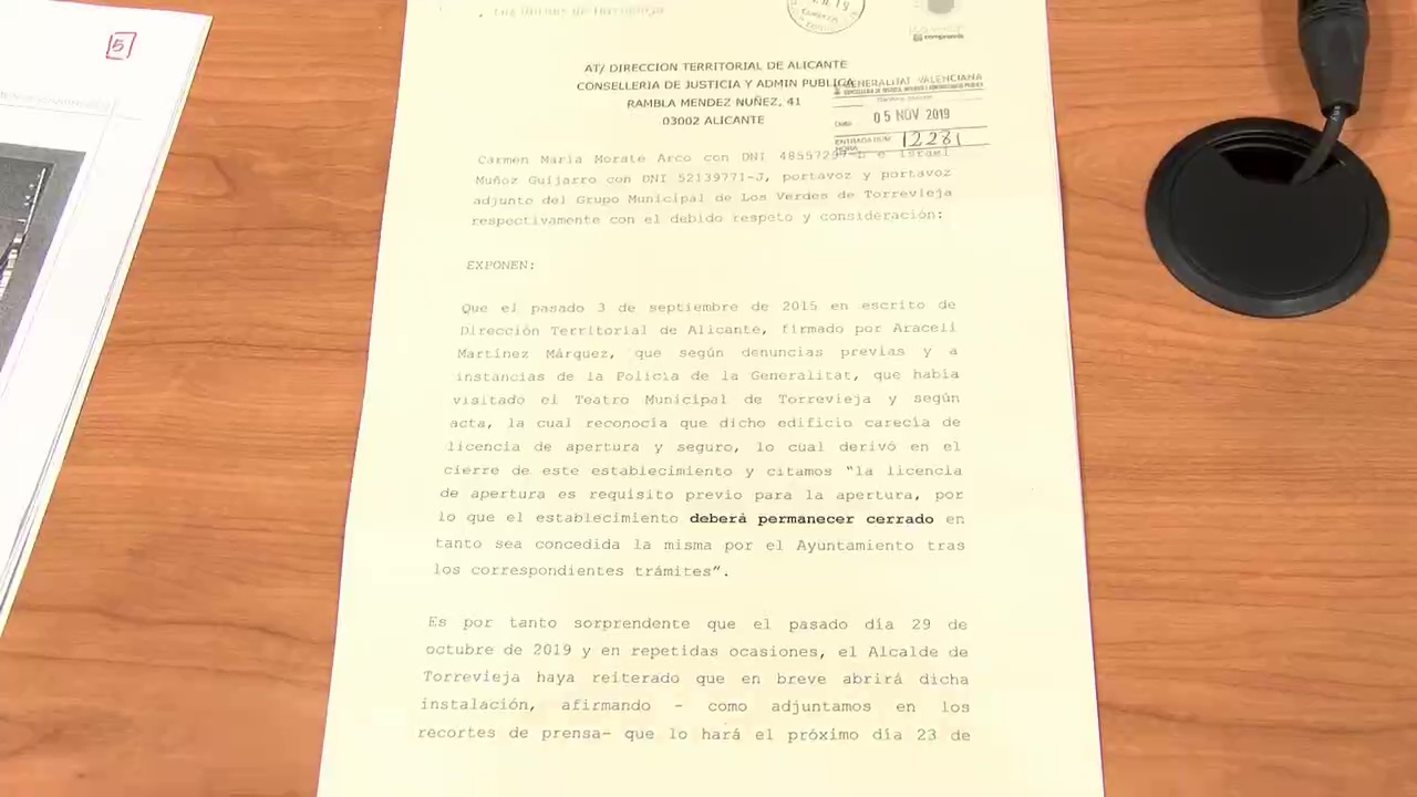 Imagen de Los Verdes denuncian la reapertura del teatro pidiendo la intervención de policía autonómica