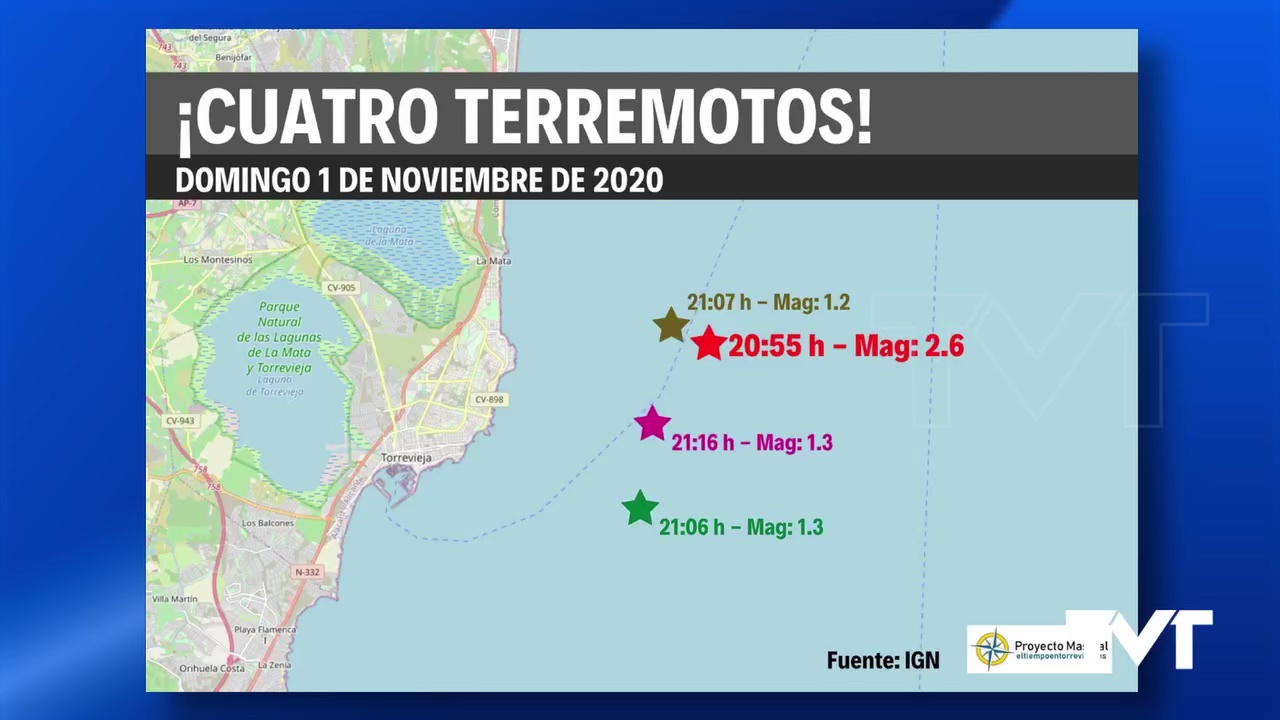 Imagen de Cinco pequeños terremotos en doce horas en Torrevieja