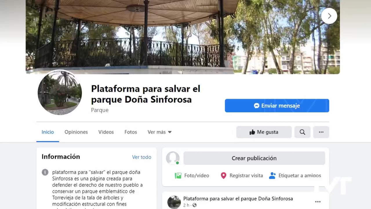 Imagen de Nace en Torrevieja la «Plataforma para salvar el parque Doña Sinforosa»