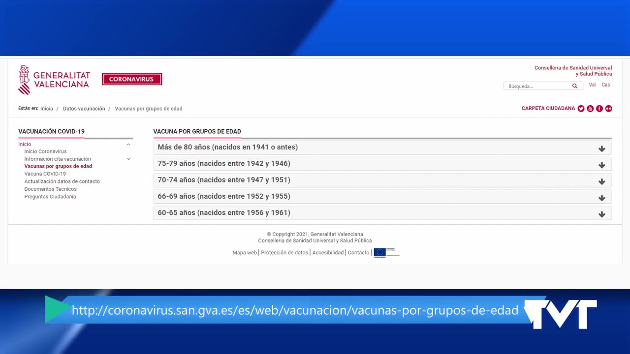 Imagen de A disposición de la ciudadanía información sobre la cita para la vacunación por grupos de edad