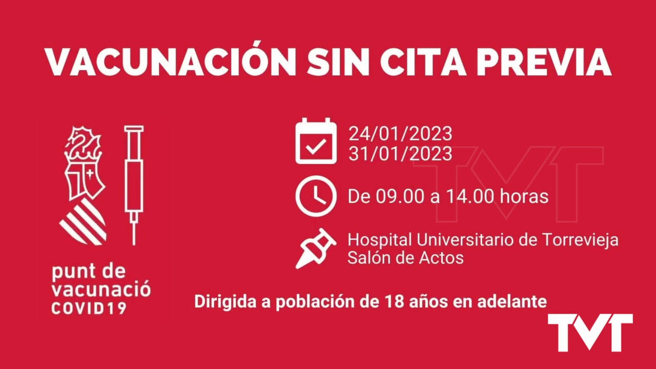 Imagen de Vacunación sin cita previa en el Hospital de Torrevieja los días 24 y 31 de enero
