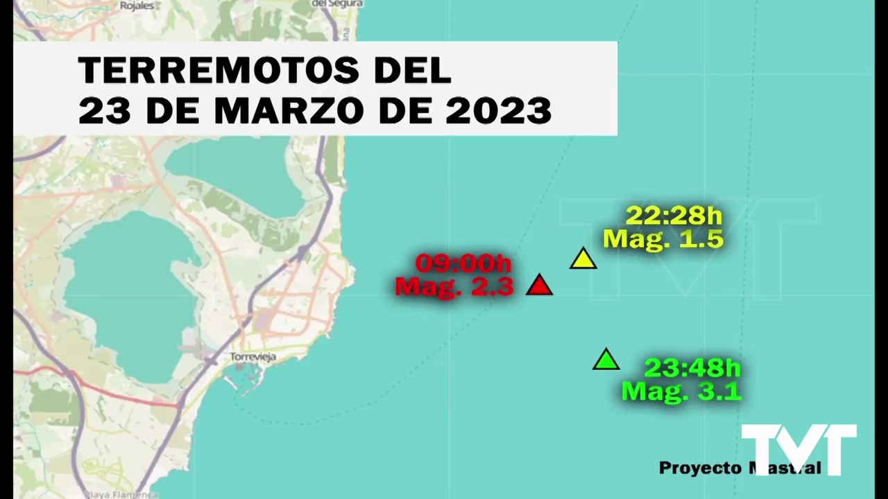 Imagen de Tres terremotos registrados el 23 de marzo en Torrevieja. El último de una magnitud de 3.1