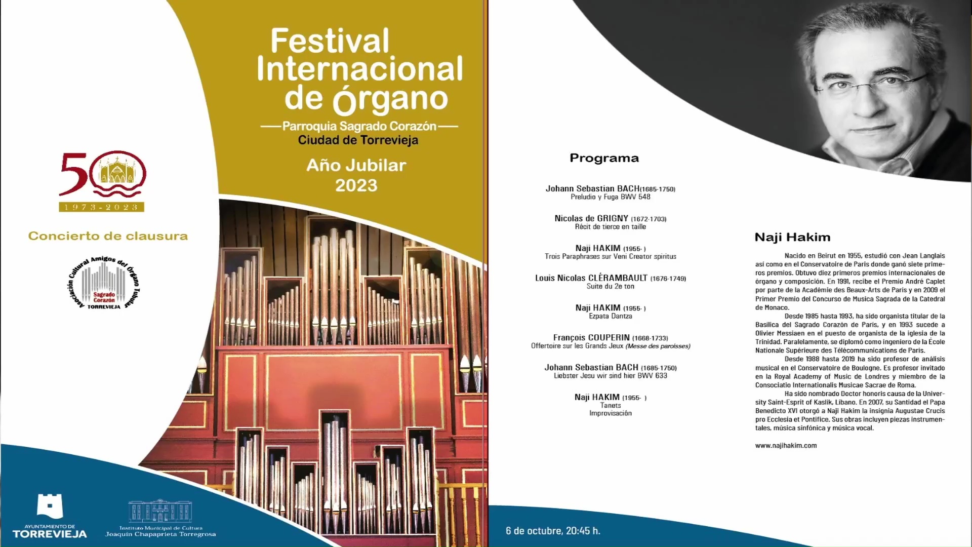 Imagen de El 6 de octubre, último concierto del Festival internacional de órgano 