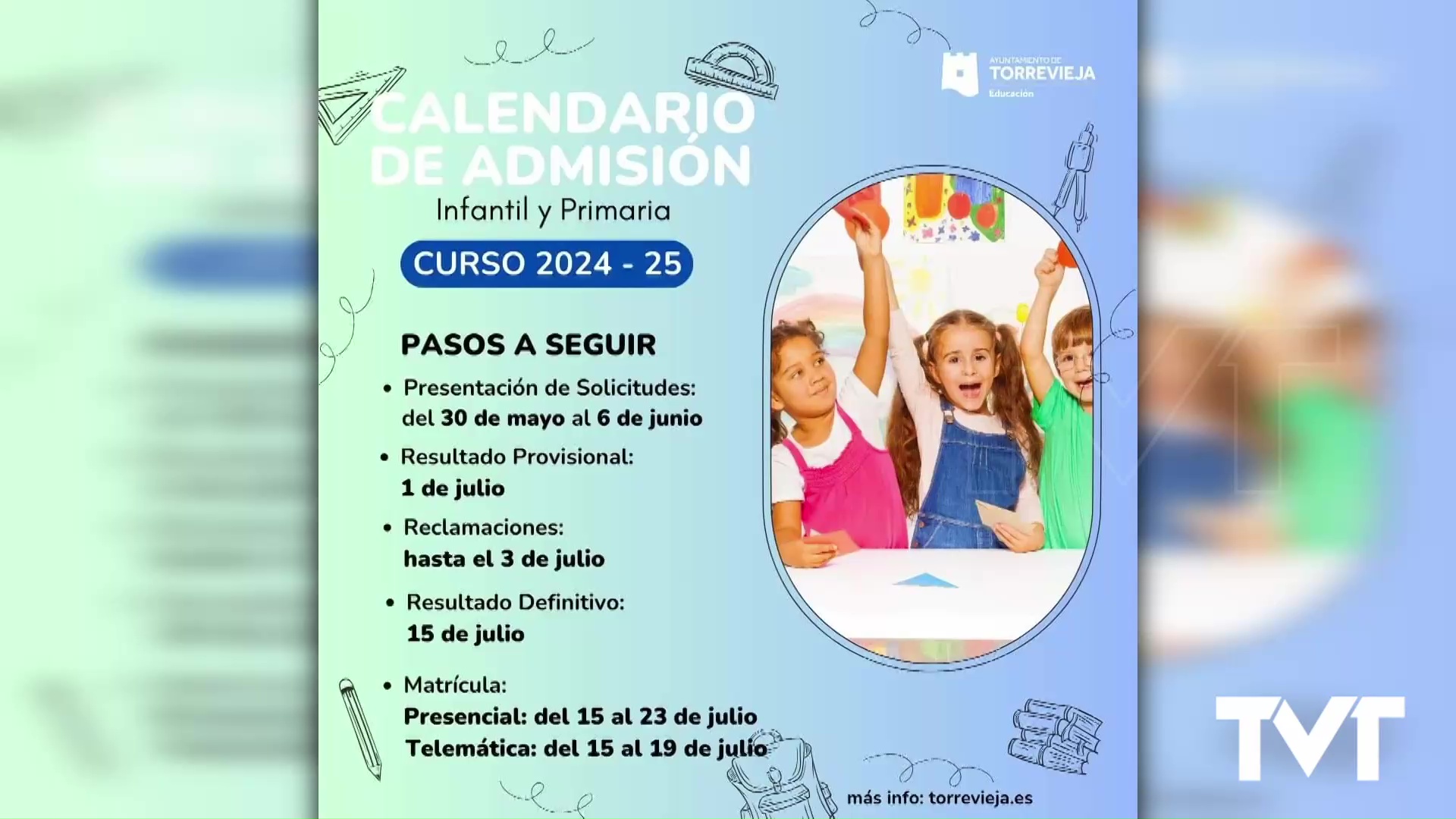 Imagen de Calendario de admisión para los centros educativos de Torrevieja para el curso 2024 - 2025 