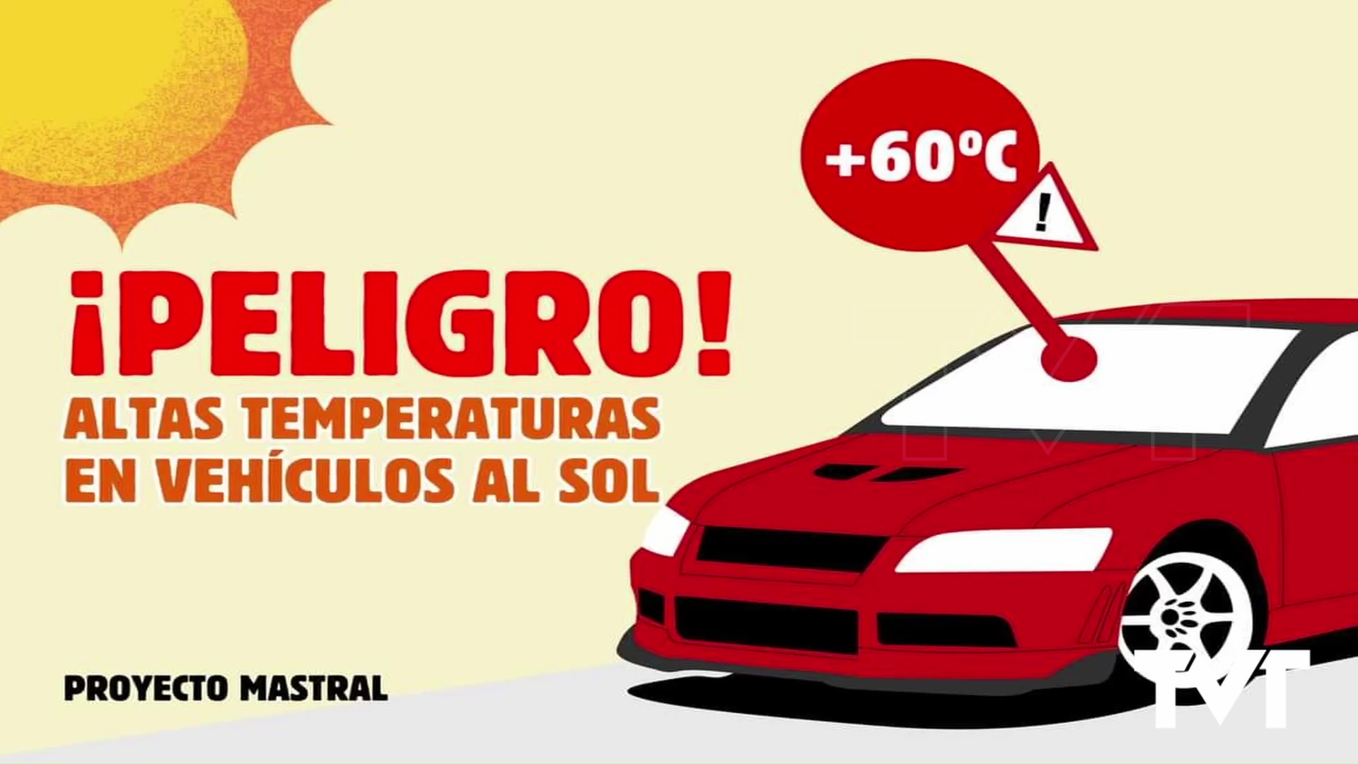Imagen de El interior de un coche al sol pueden alcanzar temperaturas superiores a 60ºC. Precaución 