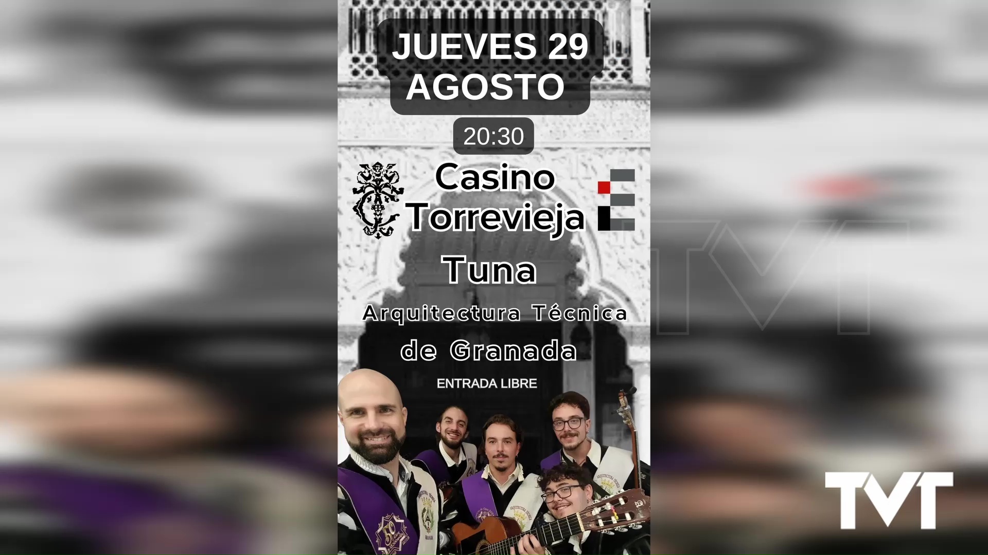 Imagen de La Tuna Arquitectura Técnica Granada actúa en el Casino de Torrevieja