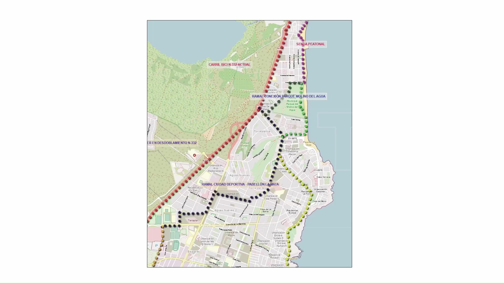 Imagen de Policía local tiene ya diseñado el primer carril bici que irá desde el pabellón de La Mata hasta la calle Perseo