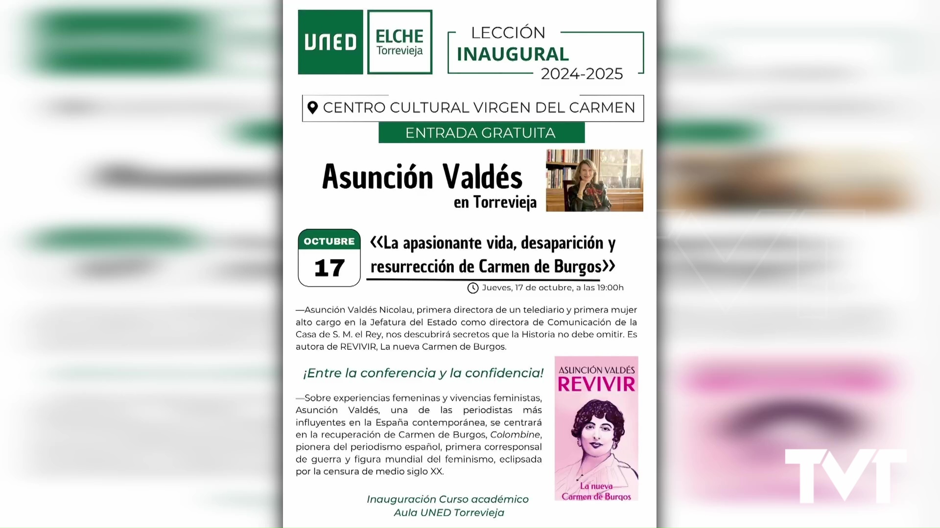 Imagen de La periodista Asunción Valdés inaugurará el curso académico 2024-2025 del Aula UNED de Torrevieja