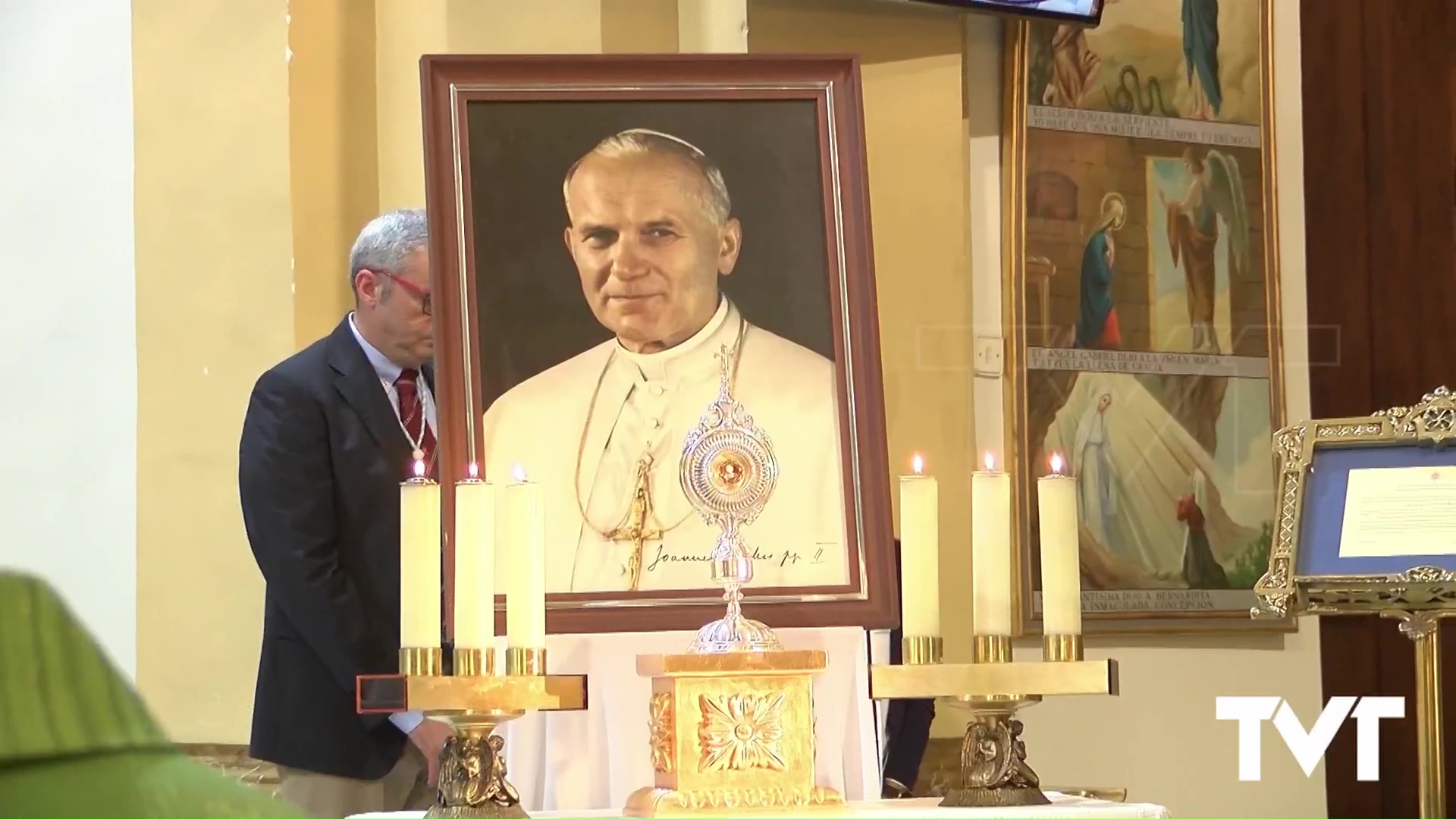 Imagen de La Purísima acoge con gran solemnidad la reliquia de san Juan Pablo II que se venerará en su Museo