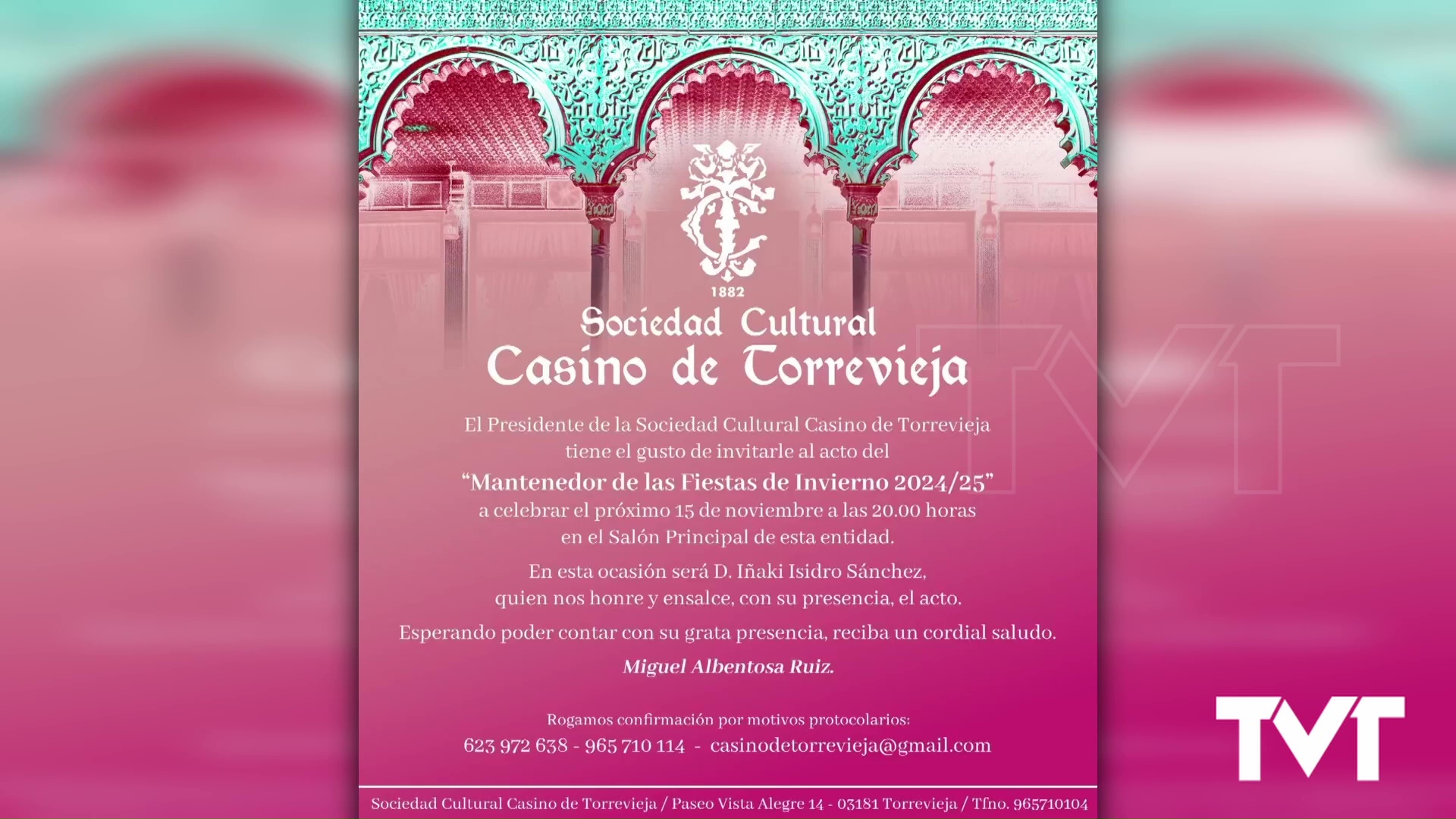 Imagen de Iñaki Isidro Sánchez, mantenedor de las Fiestas de Invierno del Casino