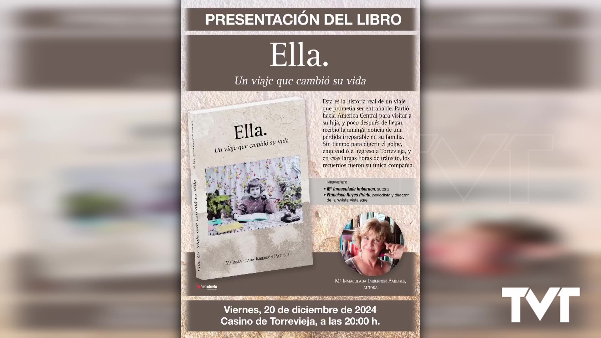 Imagen de La torrevejense Inmaculada Imbernón Paredes presenta su libro: «Ella. Un viaje que cambió su vida» 