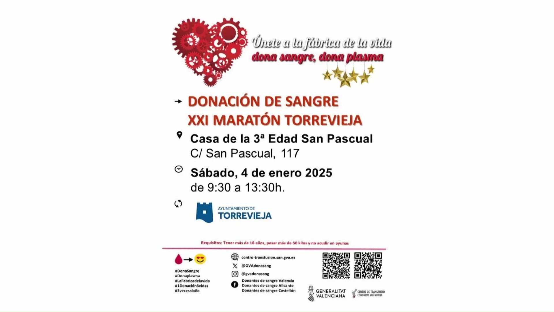 Imagen de El XXI Maratón de Donación de Sangre será el 4 de enero en la Casa de la Tercera Edad de San Pascual