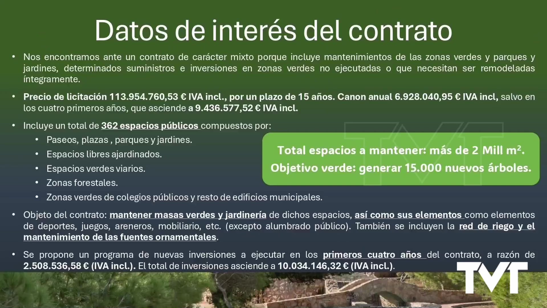 Imagen de El contrato del servicio de mantenimiento de zonas verdes y espacios libres se divide ahora en dos lotes