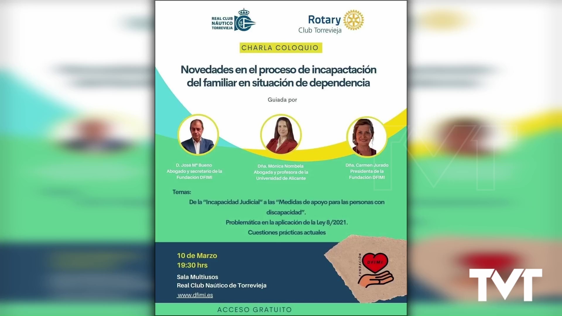 Imagen de Rotary Club Torrevieja organiza charla gratuita sobre Novedades en el proceso de incapacitación del familiar en situación de dependencia 