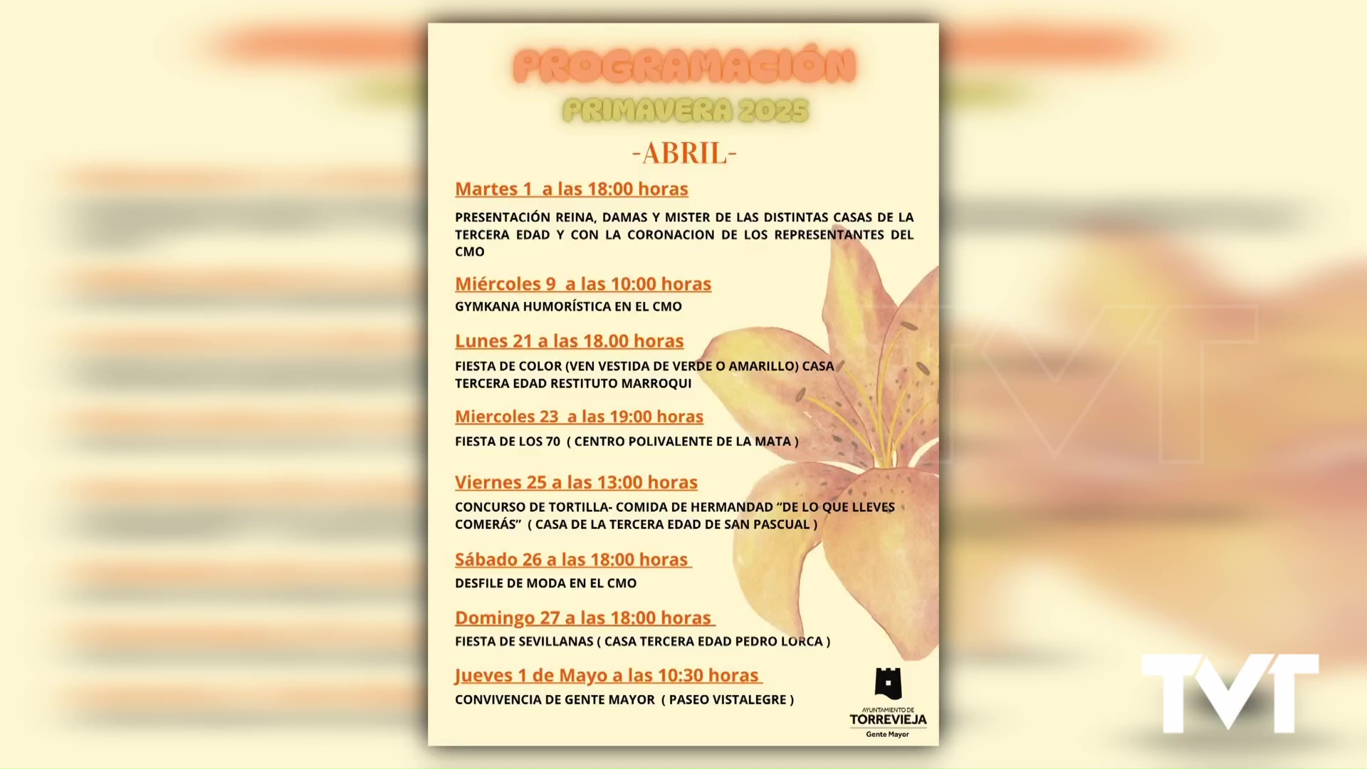 Imagen de Del 21 al 30 de abril se celebra la «Semana del mayor» en Torrevieja