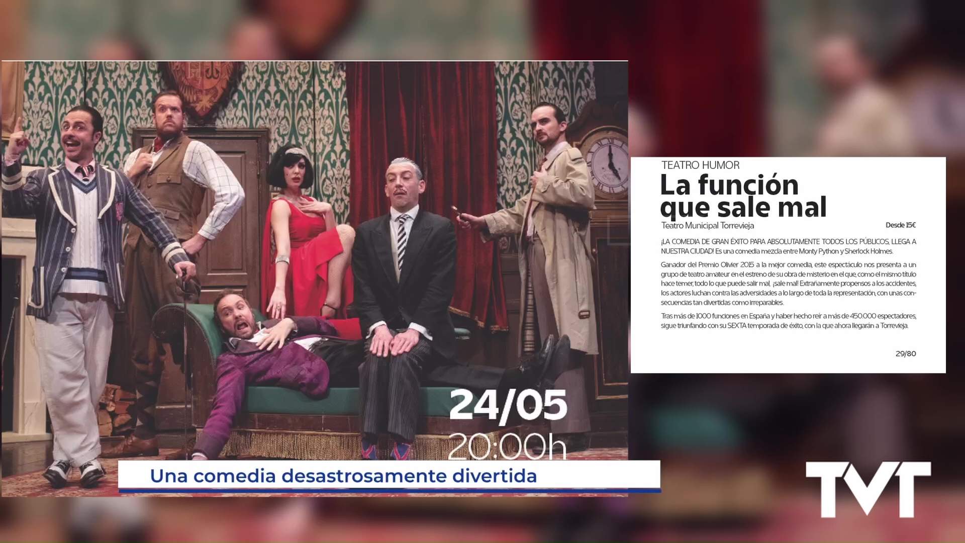 Imagen de La comedia “La función que sale mal”, el tributo a mecano, y “La colección” con José Sacristán llegan este fin de semana a Torrevieja 