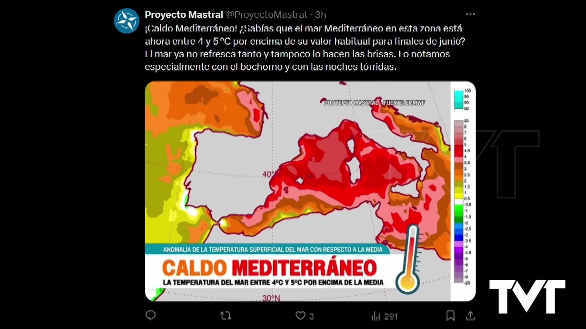 Imagen de Una temperatura del mar por encima de los valores normales para este mes de junio