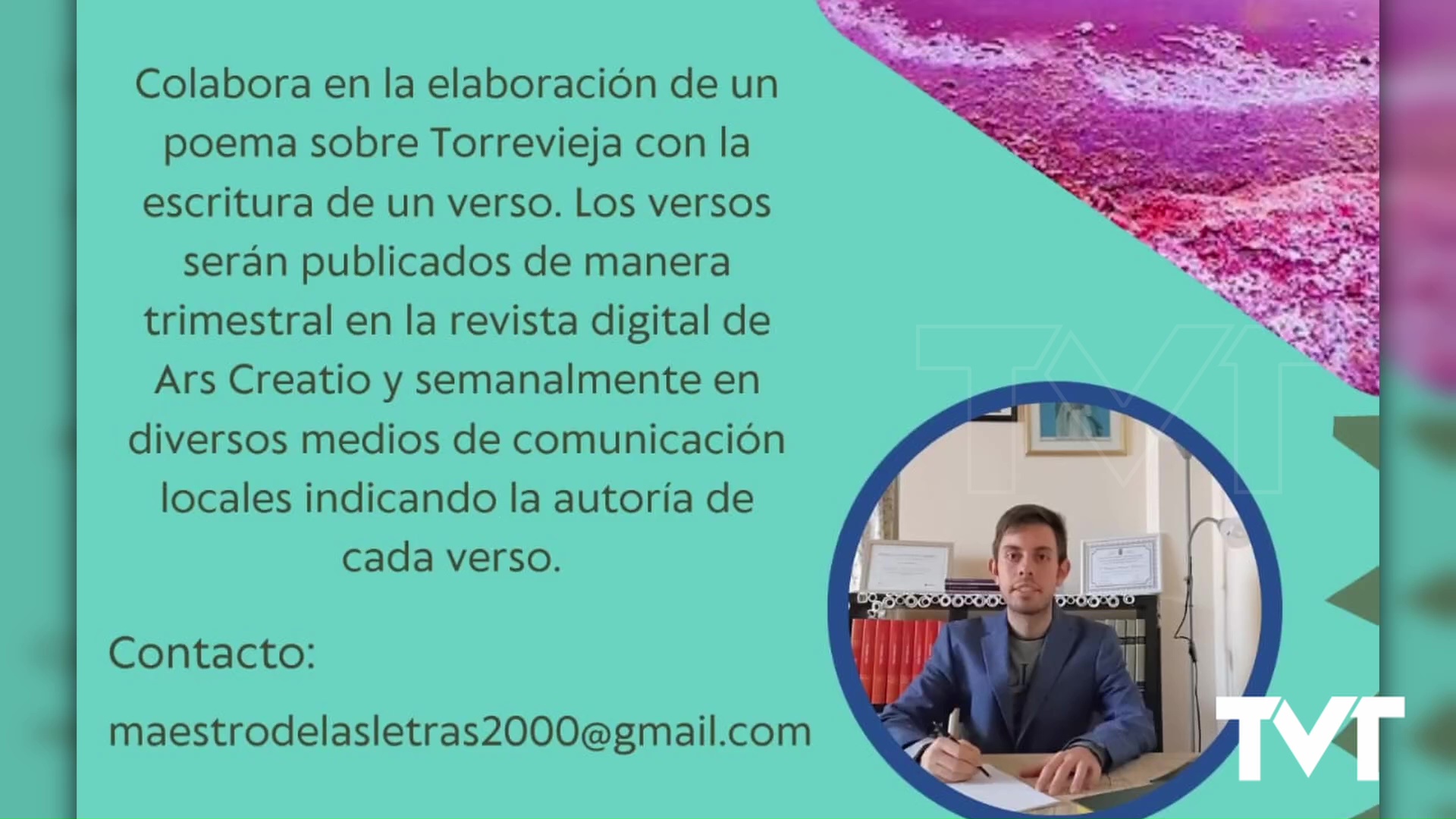 Imagen de El poeta Eduardo Aranda propone crear un poema colaborativo titulado «Torrevieja en espuma de mar»