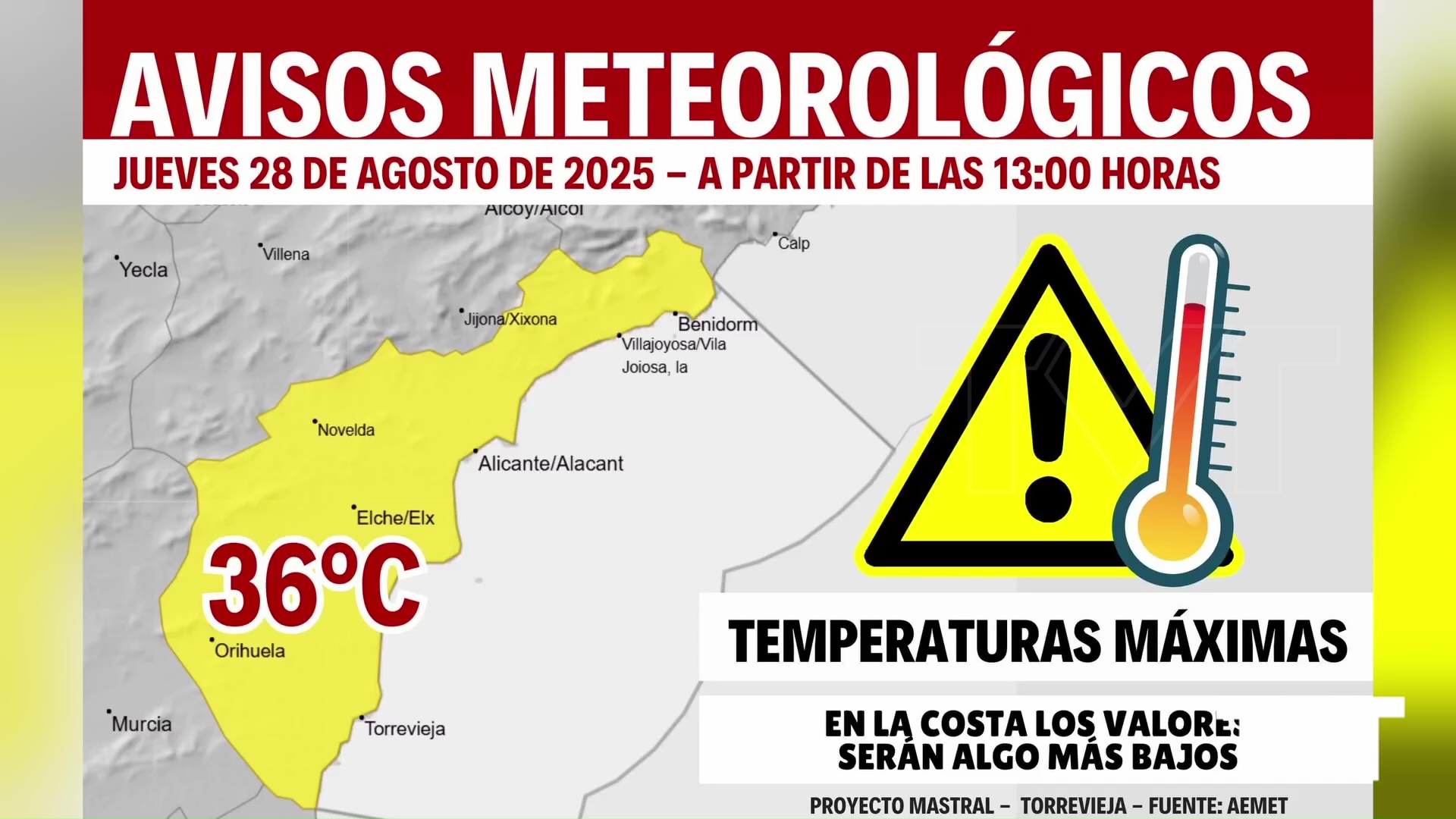Imagen de  La AEMET activa aviso amarillo para el jueves por altas temperaturas