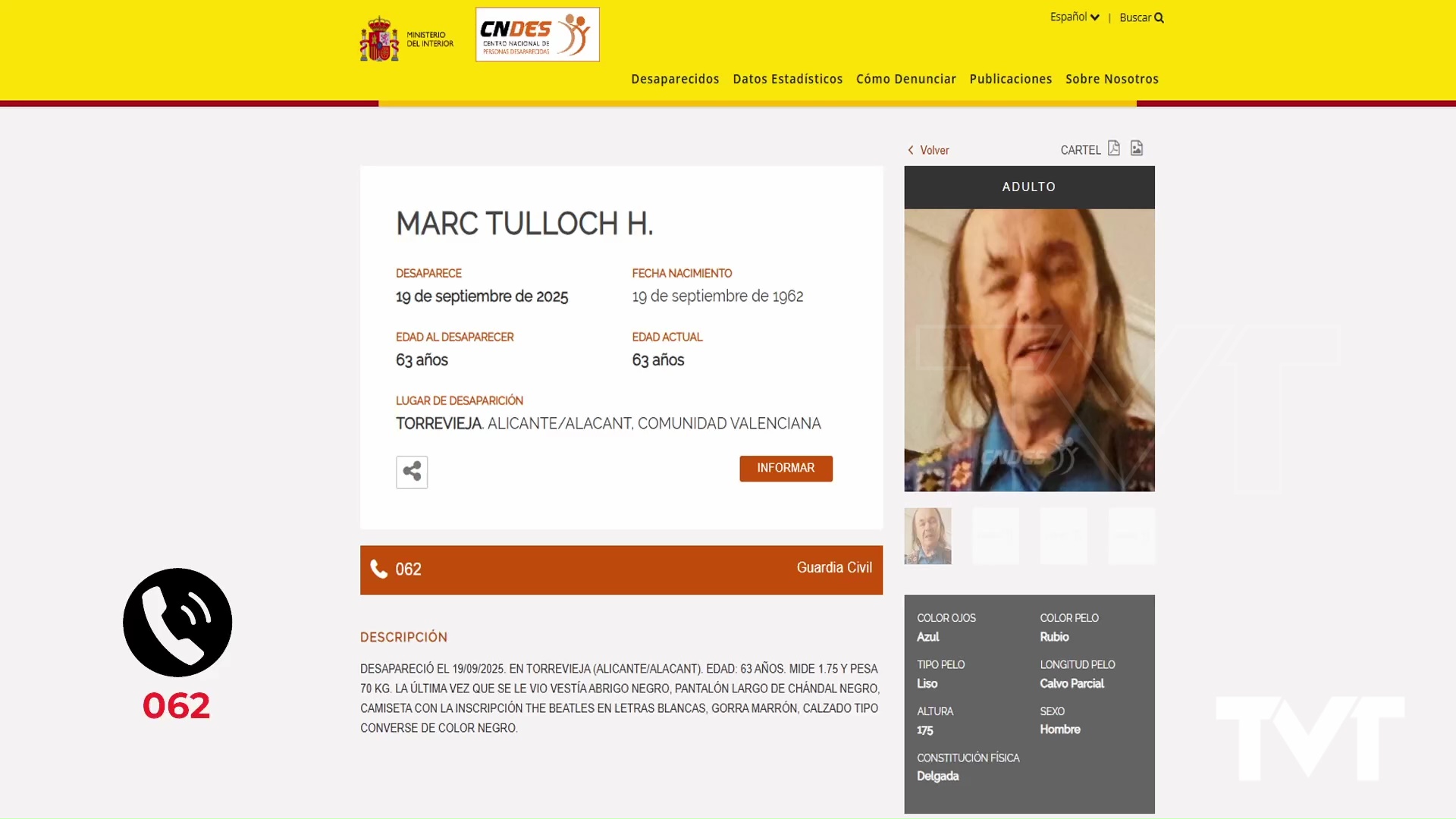 Imagen de Se pide colaboración ciudadana para encontrar a una persona desaparecida en Torrevieja desde el 19 de septiembre 