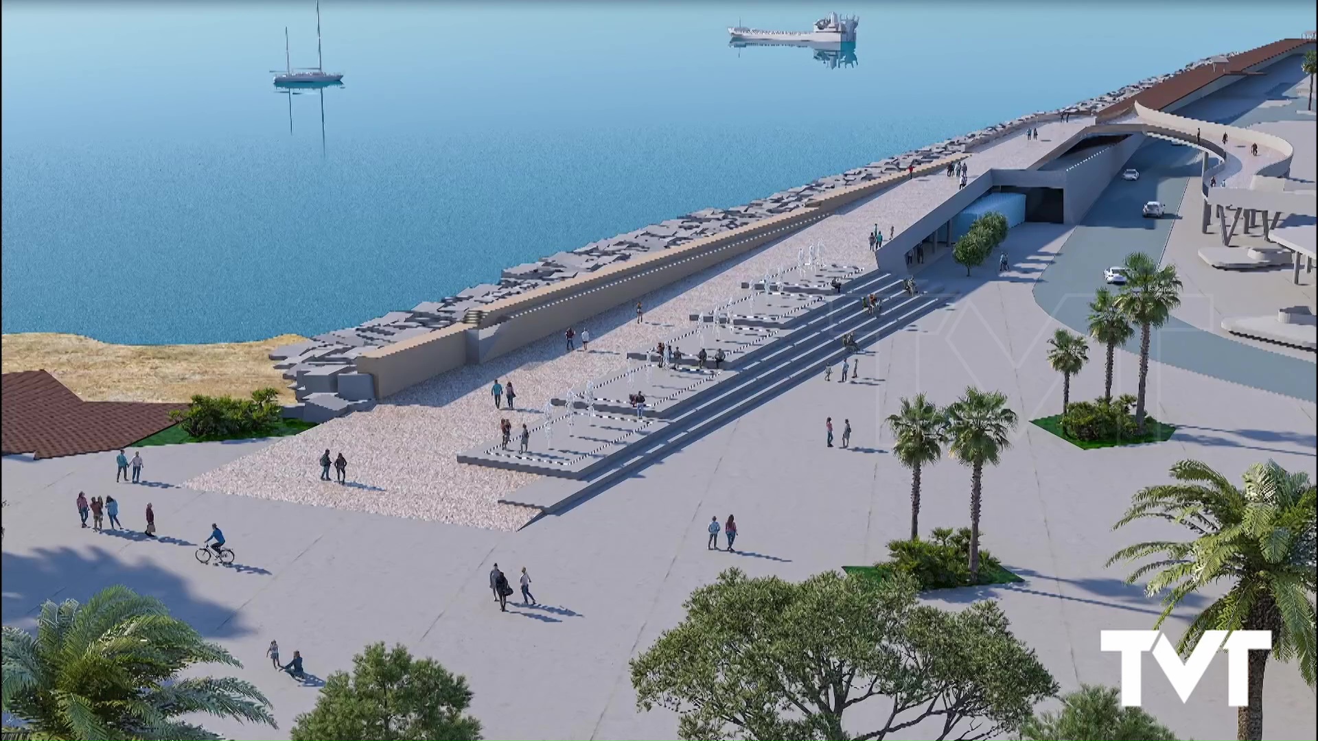 Imagen de La adenda al proyecto de ordenación del entorno del Dique y rampa de acceso incluye malla vegetal para jardín vertical y barandilla para muelle Mínguez con zona ajardinada