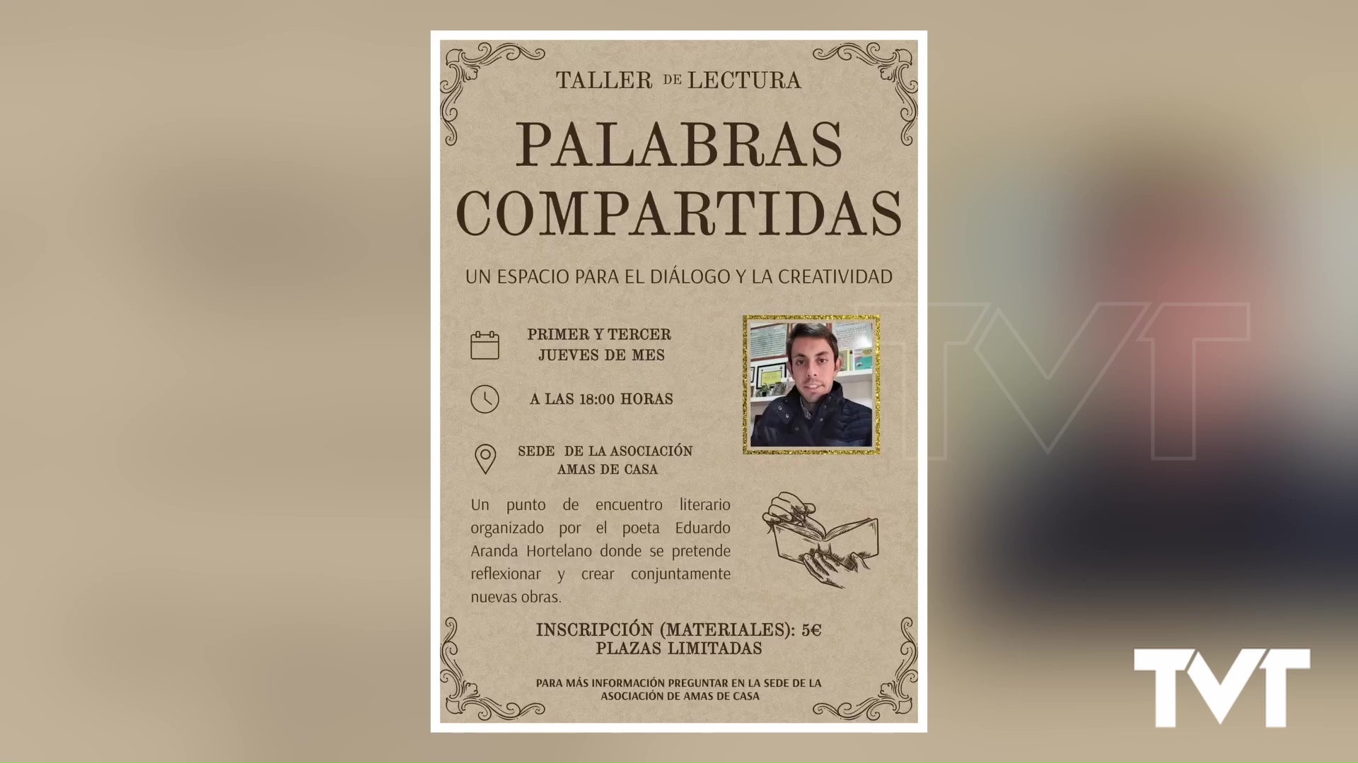 Imagen de El joven poeta torrevejense Eduardo Aranda Hortelano organiza un taller de lectura para reflexionar sobre textos clásicos