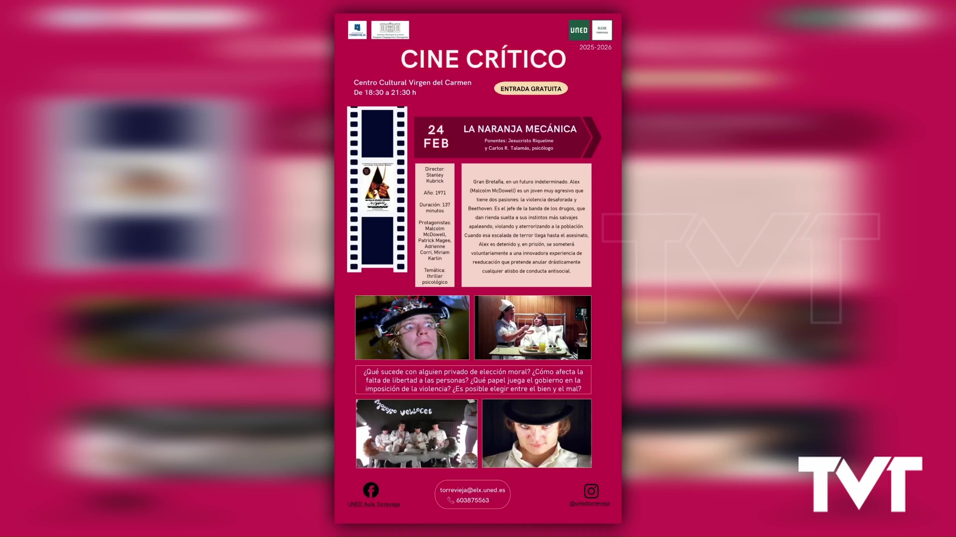 Imagen de Nueva sesión de Pelicrítica el 24 de febrero: «La naranja mecánica»