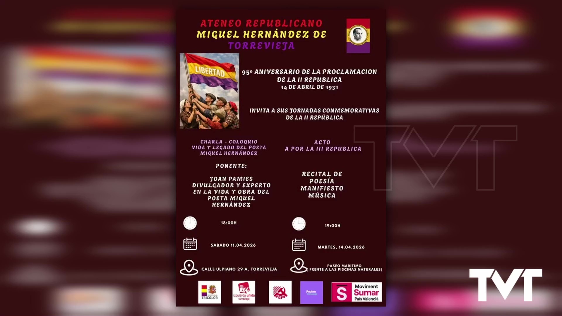 Imagen de El Ateneo Republicano Miguel Hernández de Torrevieja conmemora el 95º aniversario de la II República