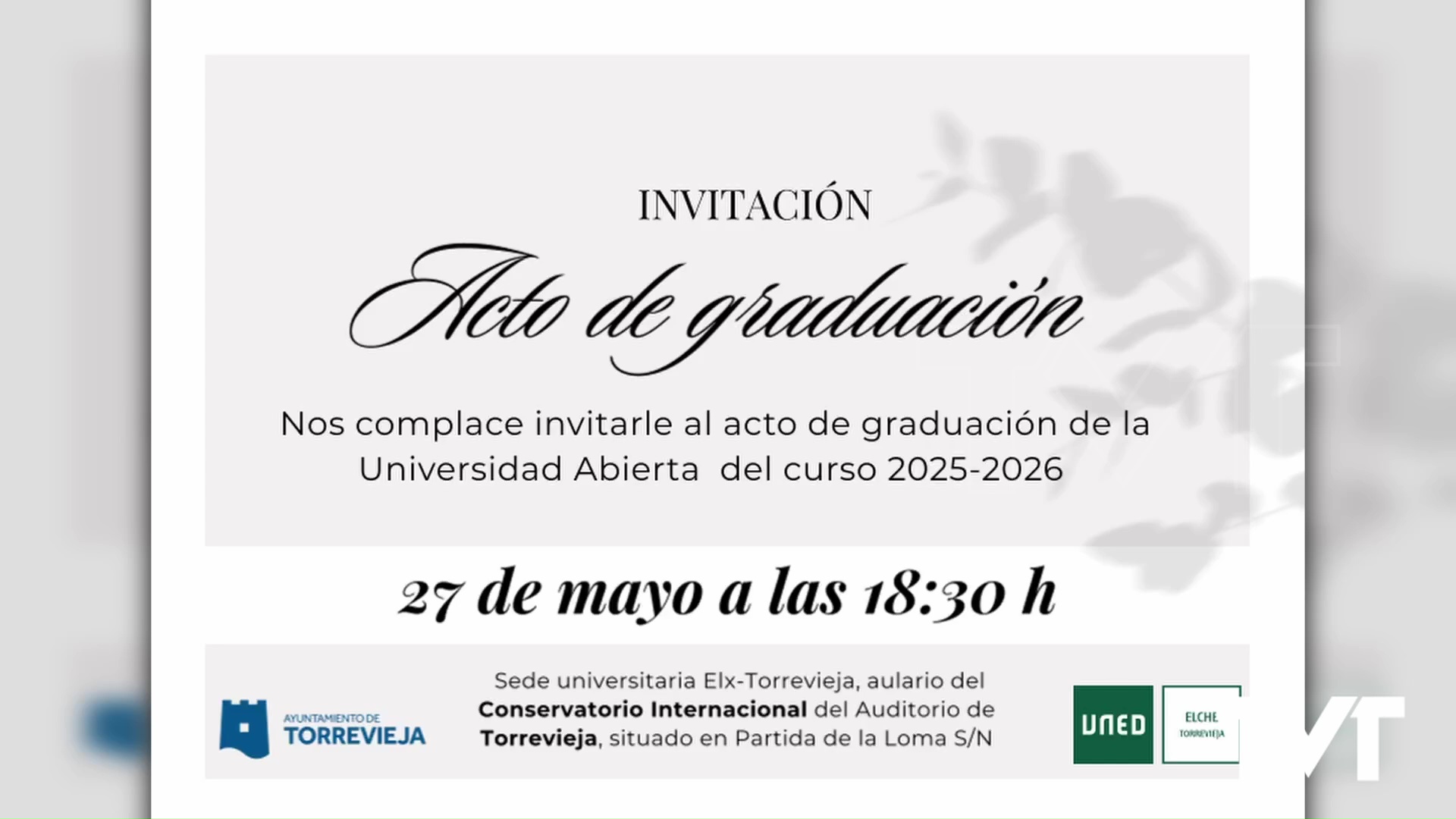Imagen de El Aula UNED de Torrevieja celebrará por primera vez un acto de graduación con los alumnos de la Universidad Abierta